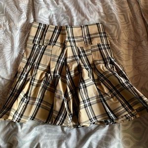 Pleated Plaid Mini Skirt